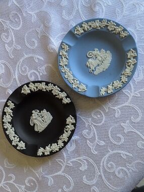 Vintage Wedgwood Jasperware Mini Trays in Blue and Black